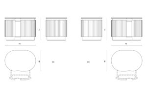 Visionnaire Leonardo Beside Table