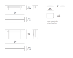 Poliform Nara Long Bench