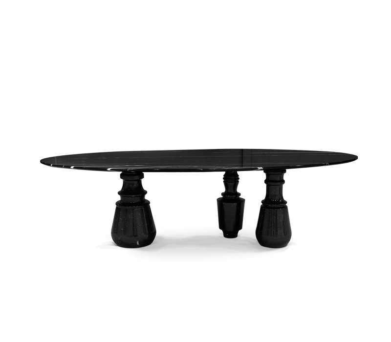 Boca Do Lo*o Pietra Oval XL Nero Marquina Dining Table