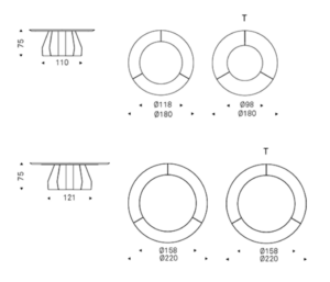 Cattelan Italia Senator Ker-Wood Round Dining Table