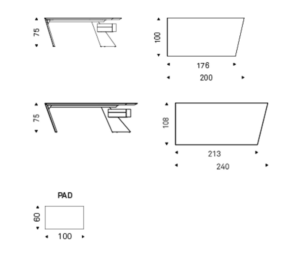 Cattelan Italia Nasdaq Keramik Office Desk