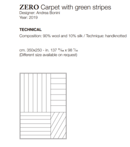 Turri Zero Carpet With Green Stripes