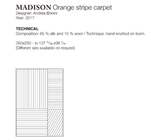 Turri Madison Orange Striped Carpet