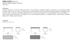 Turri Milano Bench