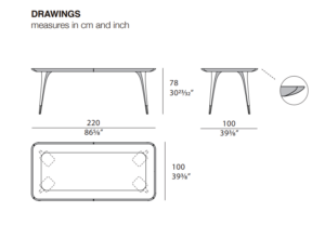 Turri Melting Light Rectangular Dining Table