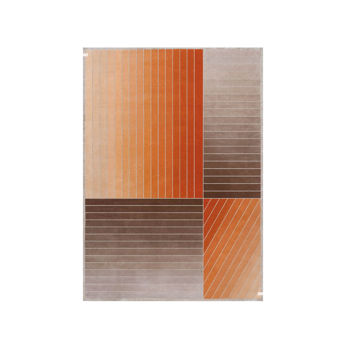 Turri Madison Orange Striped Carpet