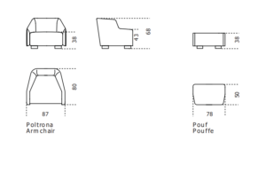 Gallotti&Radi*e First Poltrona & Pouf Sofa