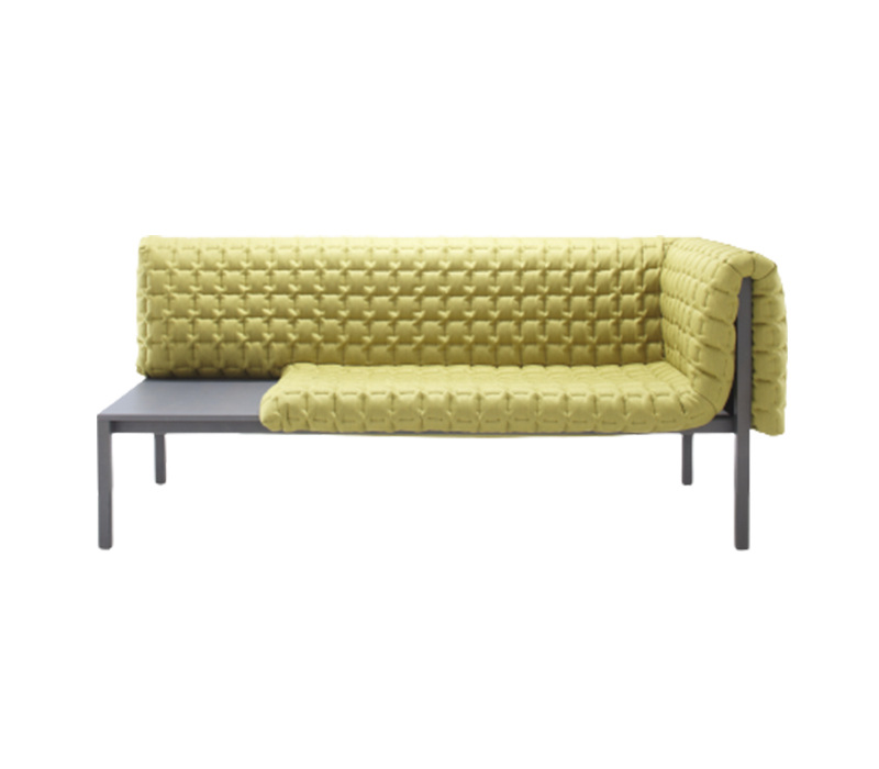 Ligne Rose*t Ruché 1-Armed Settee Left With Table Surface