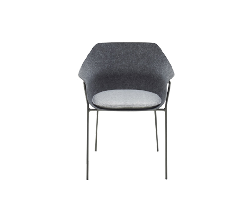 Ligne Rose*t Ettoriano Carver Chair Anthracite Metal Base